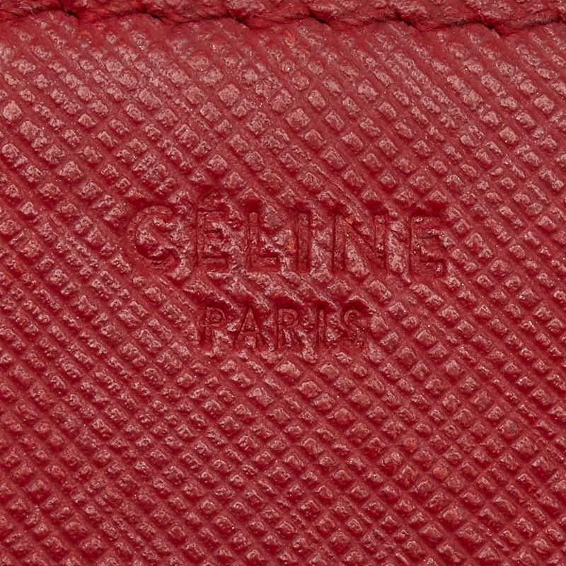 CELINE（セリーヌ） ラウンドファスナー 長財布 レッド レザー