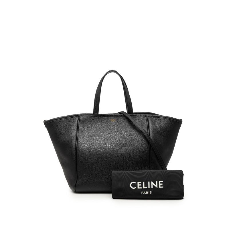 CELINE セリーヌ スモール フォールド カバ レザー バッグ ブラック CELINE（セリーヌ） スモール フォールドカバ ハンドバッグ ショルダー