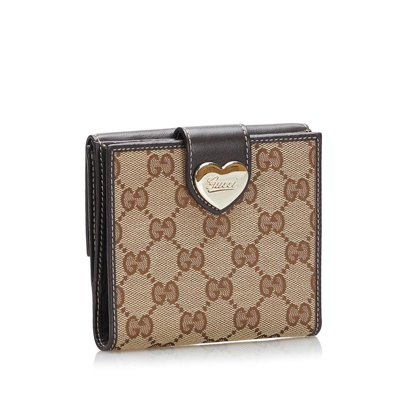 【良品】グッチ GGキャンバス コンパクトウォレット Wホック 二つ折り財布 GUCCI（グッチ） GGキャンバス Wホック 二つ折り財布 コンパクト