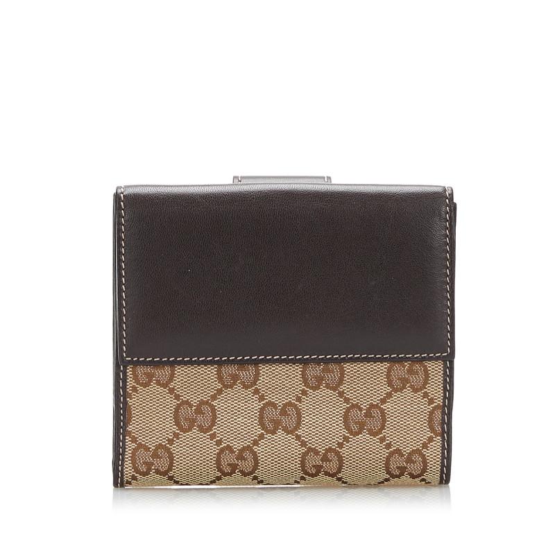 GUCCI（グッチ） GGキャンバス Wホック 二つ折り財布 コンパクト