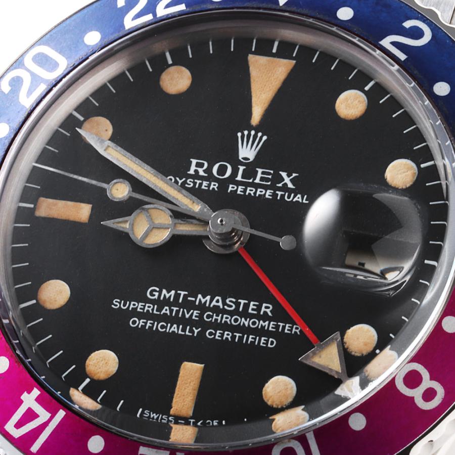 ROLEX ロレックス GMTマスター ロングE 1675 ブラック 8割れ フクシア 