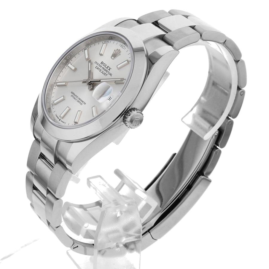 ロレックス デイトジャスト41 126300 シルバー バー 3列 オイスターブレス ランダム番 新品 メンズ 腕時計