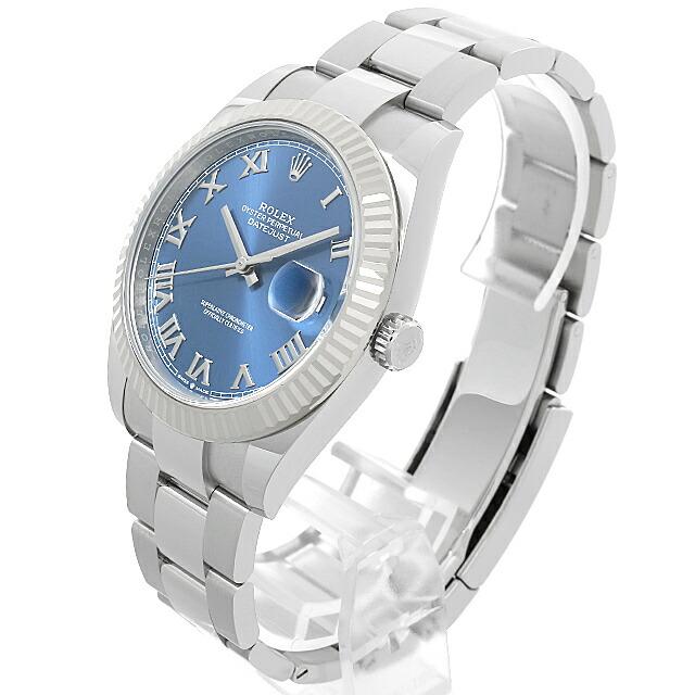ロレックス デイトジャスト41 126334 ブルー ローマ 3列 オイスターブレス ランダム番 新品 メンズ 腕時計｜ginzarasin｜02