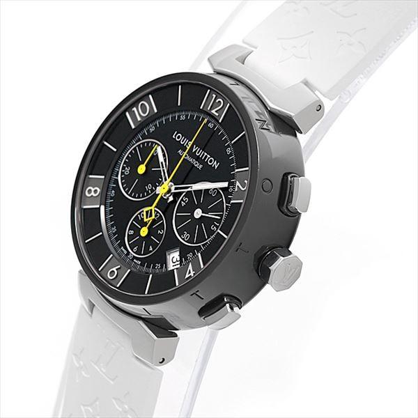 LOUIS VUITTON ルイヴィトン Q112J タンブール インブラック クロノグラフ 腕時計 SS 革 メンズ [中古] LOUIS VUITTON（ルイ・ヴィトン） タンブール イン ブラック