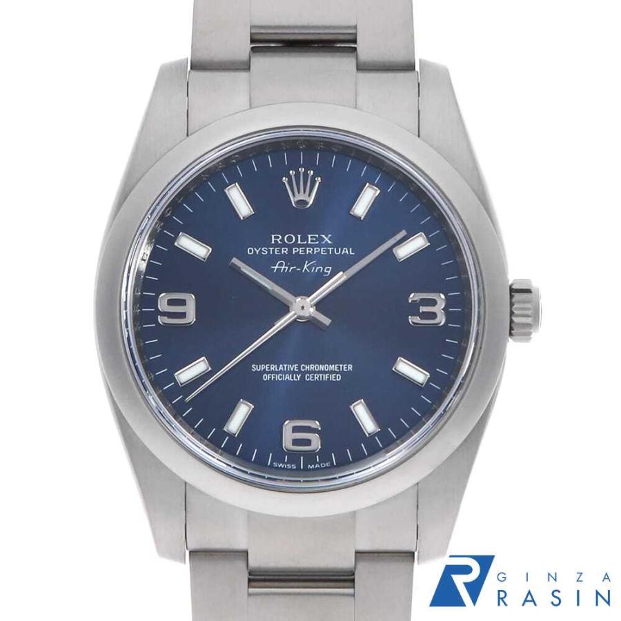 ROLEX ロレックス エアキング 114200 ブルー 369ホワイトバー ランダム  
