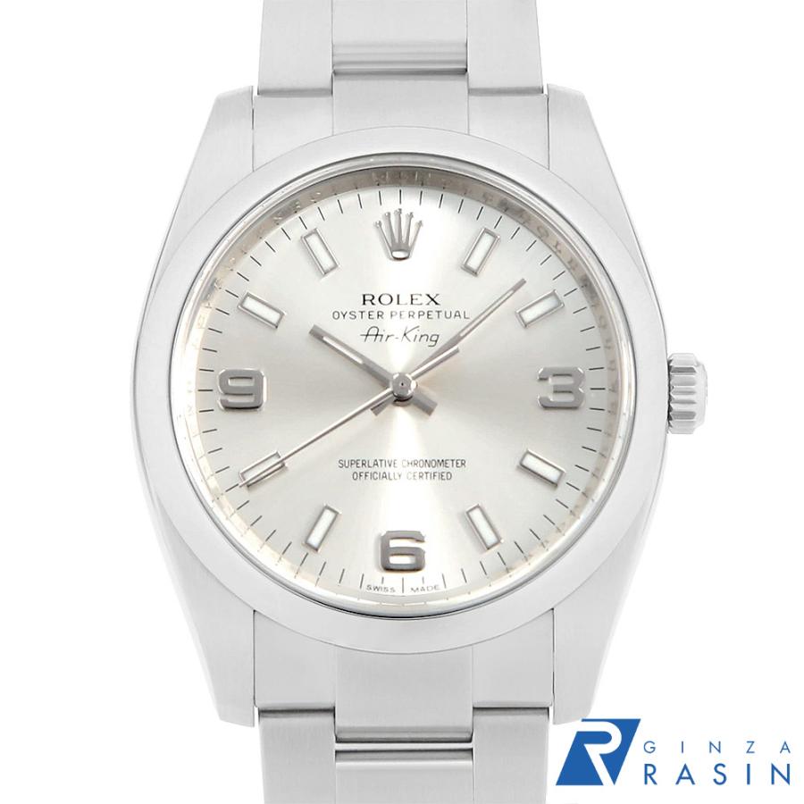 ROLEX ロレックス エアキング ドミノピザ 114200 シルバー 369ホワイト  