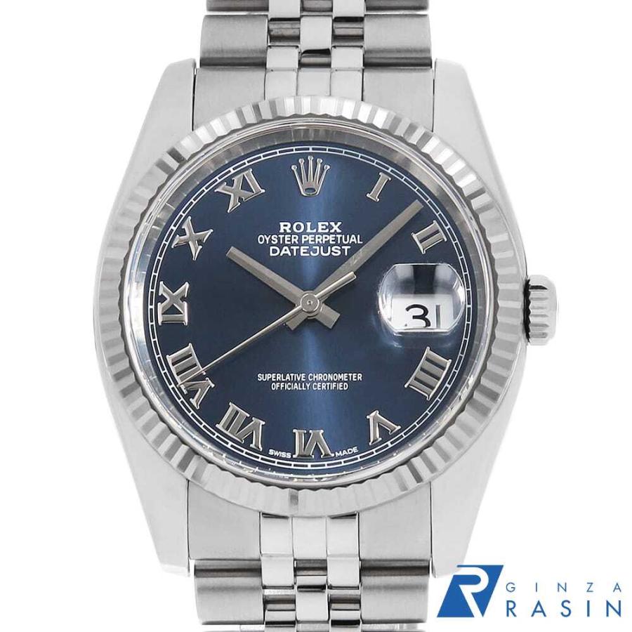 ROLEX ロレックス デイトジャスト 116234 ブルー ローマ 5列
