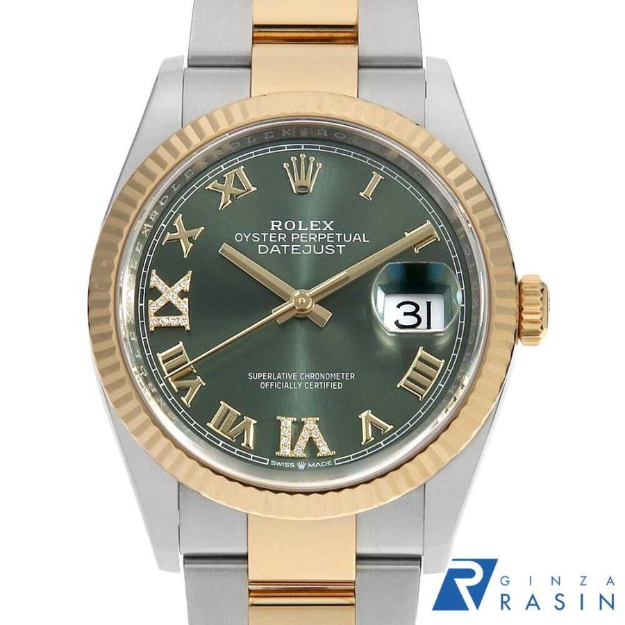 ROLEX（ロレックス） デイトジャスト36 VI/IXダイヤ 126233 オリーブ
