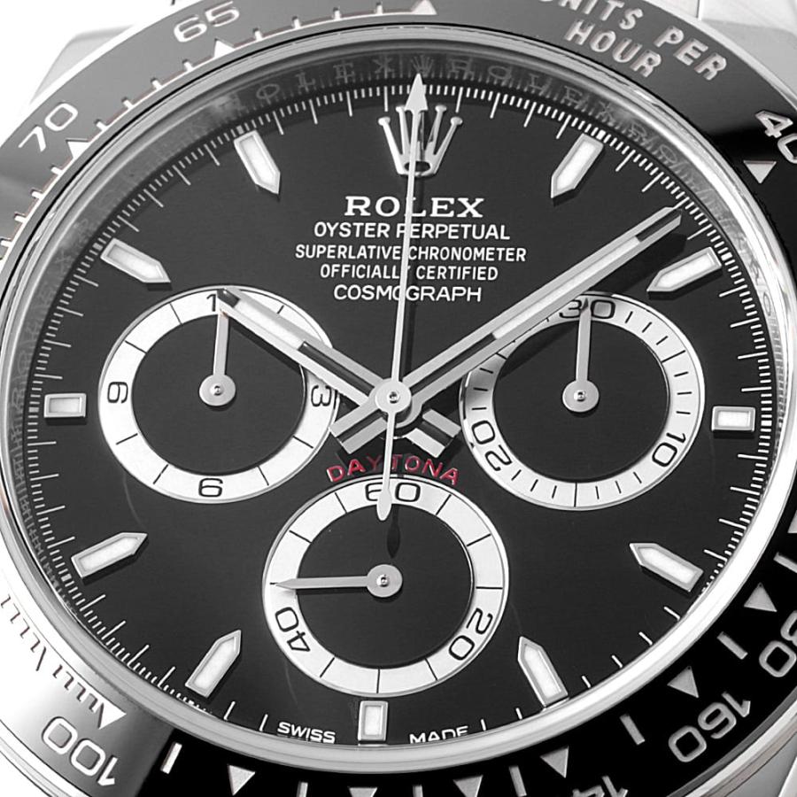 デイトナ  黒×銀　ROLEX（ロレックス）掛け時計  非売品 ロレックス デイトナ スチールブラック文字盤 WG×革/AT 126519LN
