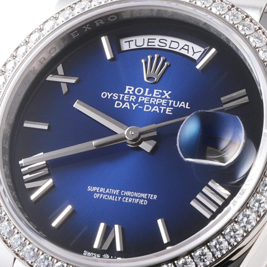 ROLEX（ロレックス） デイデイト36 ベゼルダイヤ 128349RBR ブルー