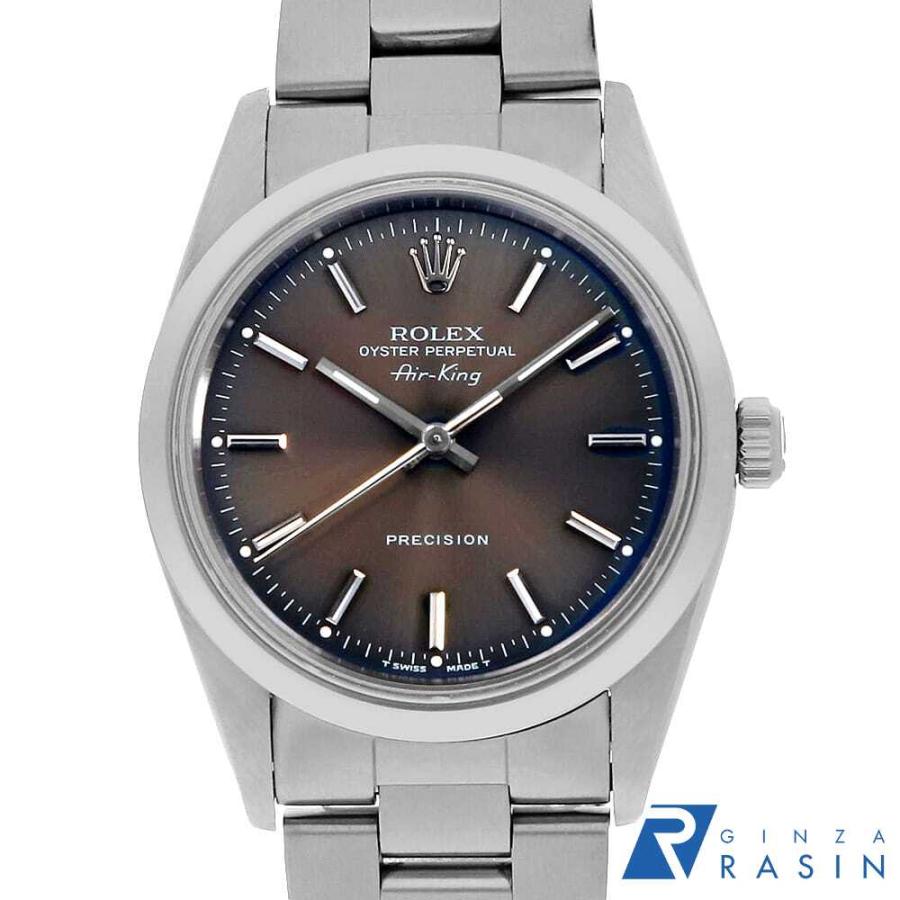 ギャランティ付 ROLEX ロレックス エアキング Ref.14000 メンズ ROLEX（ロレックス） エアキング 14000 ブルー トロピカル バー X番