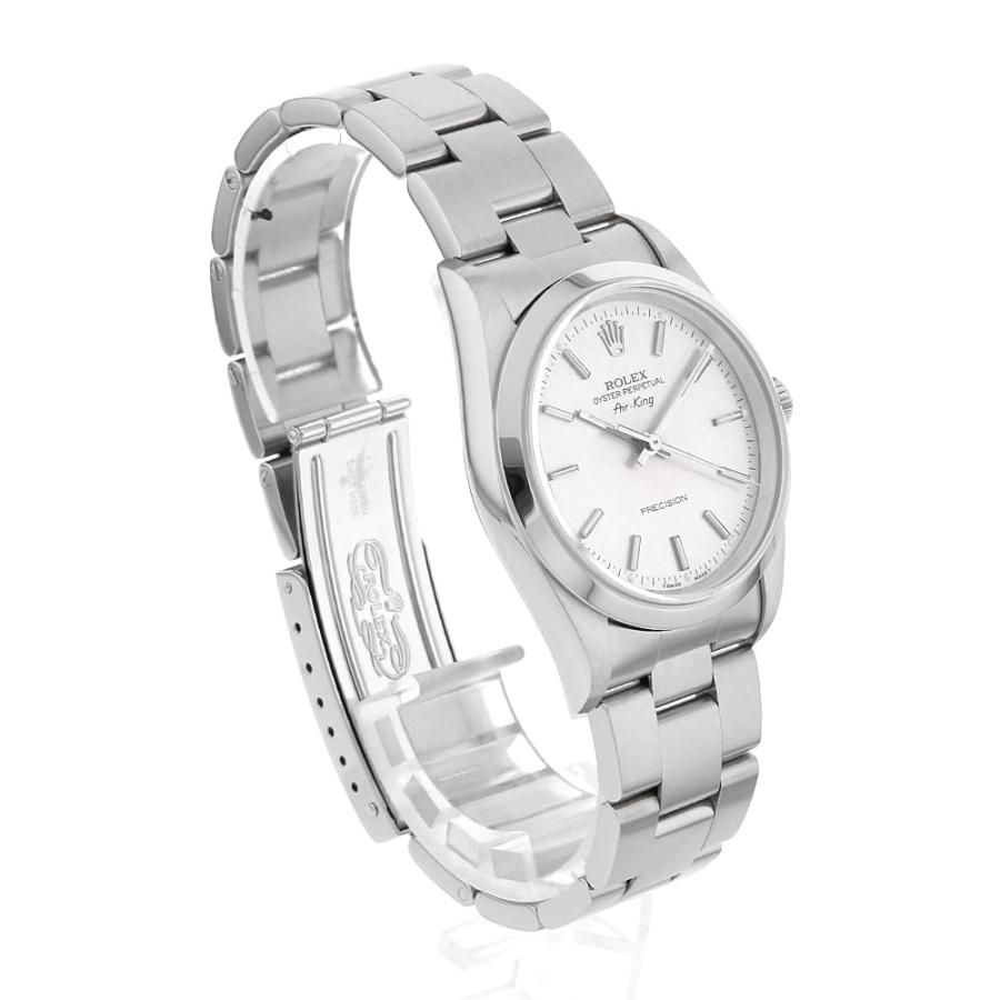 ロレックス エアキング 14000 シルバー バー U番 メンズ 中古 腕時計 ROLEX（ロレックス） エアキング 14000 シルバー バー 3列 オイスター