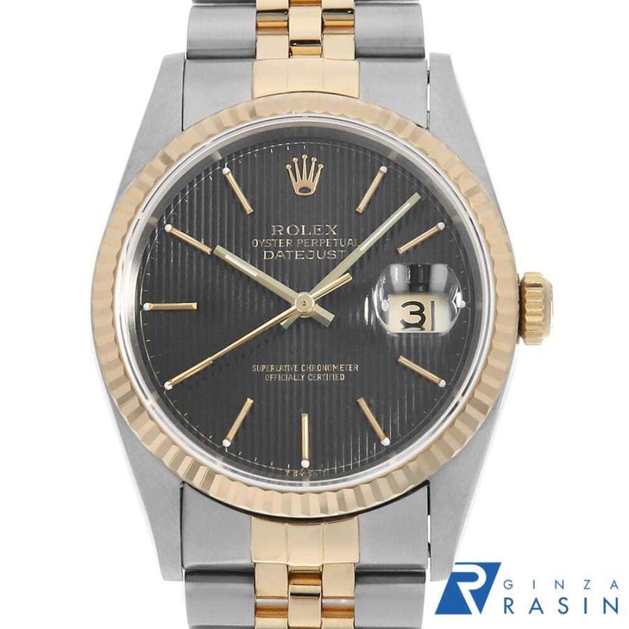 ROLEX ロレックス デイトジャスト 16233 ブラック タペストリー バー S