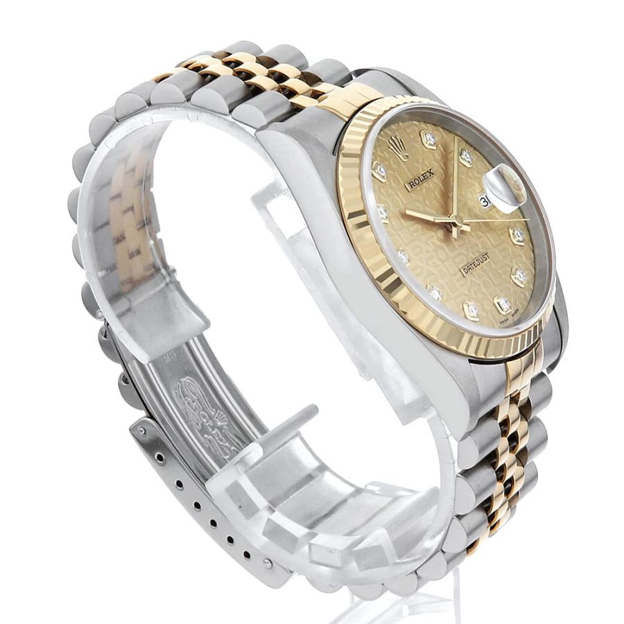 ROLEX ロレックス メンズ コンビ 純正 2コマセット 16233他 ROLEX（ロレックス） デイトジャスト 10Pダイヤ 16233G シャンパン