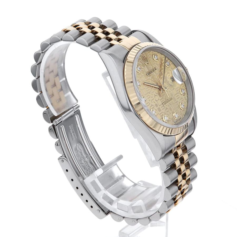 ROLEX ロレックス デイトジャスト 10Pダイヤ 16233G シャンパン 彫り 