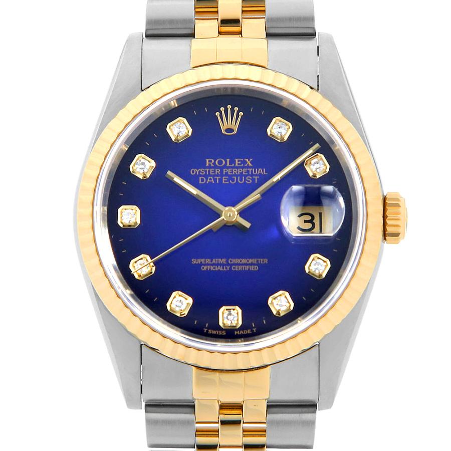 ROLEX 16233 純正文字盤 パティーナダイヤル ロレックスデイトジャスト ROLEX（ロレックス） デイトジャスト 10Pダイヤ 16233G パープル