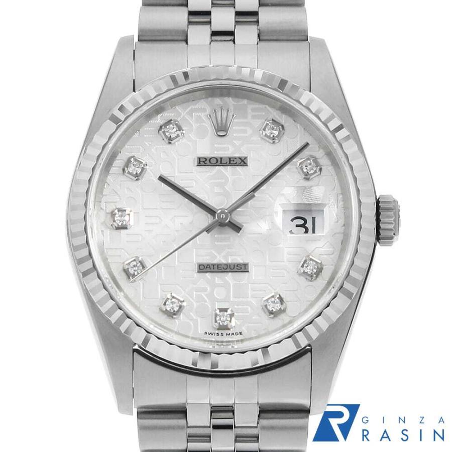 ROLEX（ロレックス） デイトジャスト 10Pダイヤ 16234G シルバー 彫り