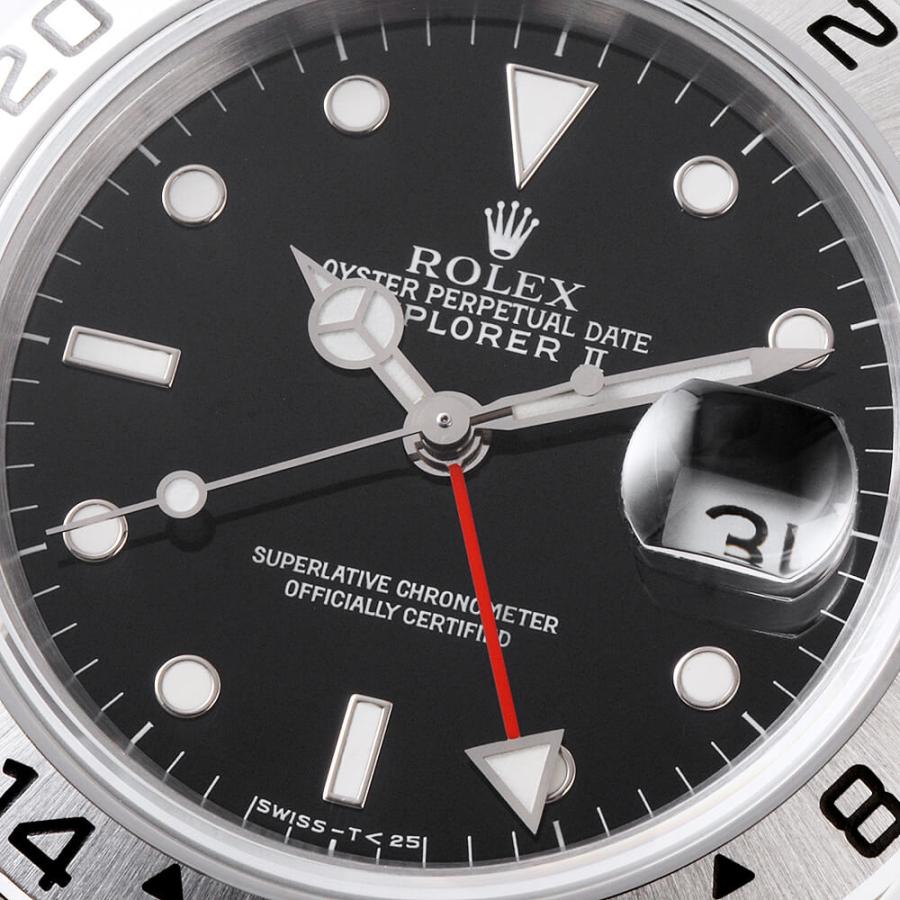 ロレックス エクスプローラーII 16570 ブラック オールトリチウム シングルバックル S番 中古 メンズ 腕時計｜ginzarasin｜06