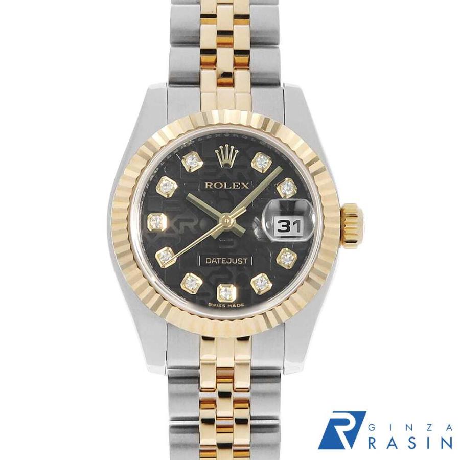 ROLEX（ロレックス） デイトジャスト 10Pダイヤ 179173G ブラック 彫り