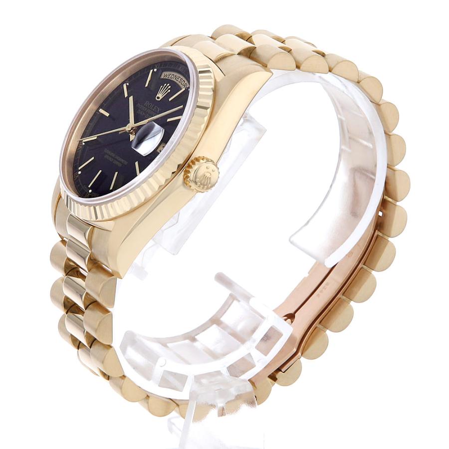ブラックデザイン　真鍮バー系 ROLEX ロレックス デイデイト 18238 ブラック バー L番 中古
