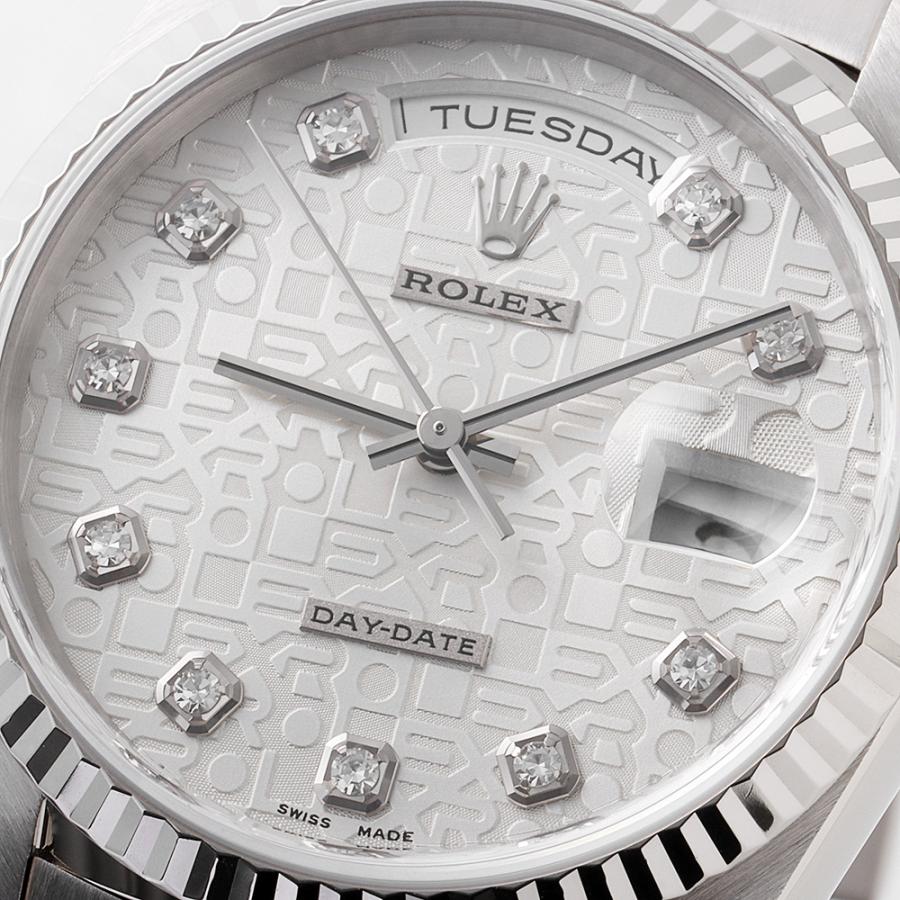 ROLEX（ロレックス） デイデイト 10Pダイヤ 18239G シルバー 彫り