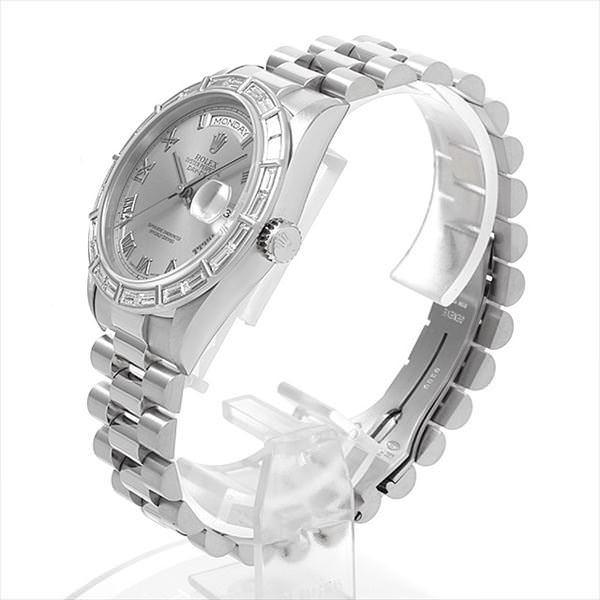 ゆき出品 デイデイト ロレックス ベゼルバケットダイヤ 18366 グレー