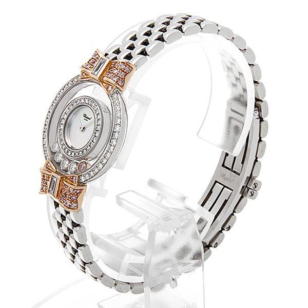 ショパール ハッピーダイヤモンド リボン 205596-1001 クォーツ レディース 【中古】 Chopard - ショパール ハッピーダイヤモンド リボン 205596-1001