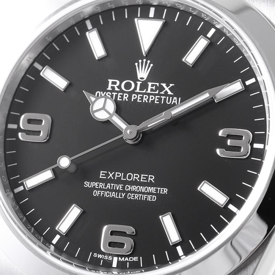 ロレックス エクスプローラーI 前期型 ブラックアウト 214270 ブラック ランダム番 中古 メンズ 腕時計　｜ginzarasin｜06