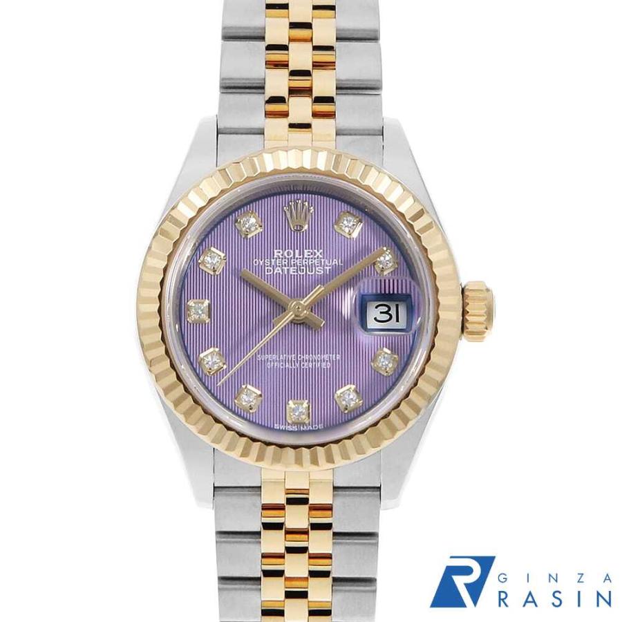ロレックス デイトジャスト 10Pダイヤ 279173G ラズベリー タペストリー  ランダム番 レディース 中古 腕時計 ROLEX（ロレックス） デイトジャスト 10Pダイヤ 279173G ラズベリー