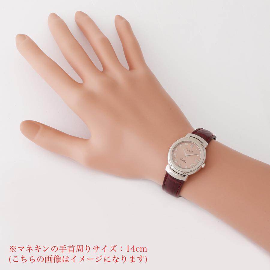 ロレックス チェリーニ レディース時計 ライトピンク Cellini 6621/9(M) 箱 保証書 K18WG/革 レディース時計 ピンク 仕上げ済 2007年 美品 【中古】 ROLEX - ロレックス チェリーニ レディース時計 ライトピンク Cellini