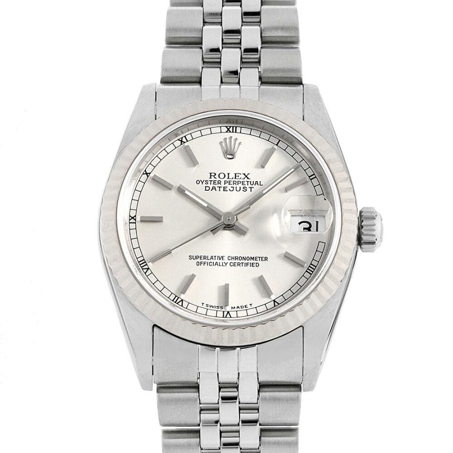 ファッションの ROLEX ロレックス デイトジャスト 68274 シルバー バー U番 中古 本体