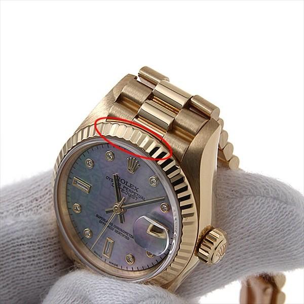 ワープロ　　レトロ レディース ロレックス 69178 Walnut Dial 18KYG（LR-63／1985年