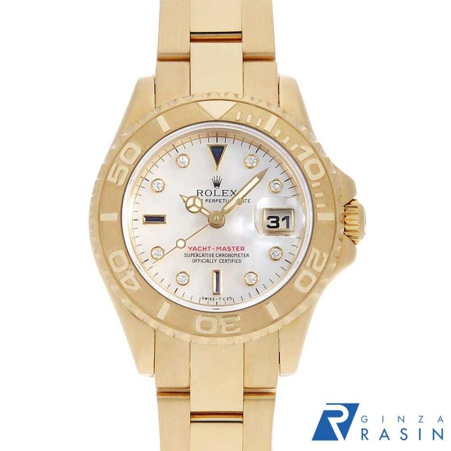 ロレックス ヨットマスター 8Pダイヤ/3Pサファイア 69628NGS ホワイトシェル W番 レディース 中古 腕時計 ROLEX（ロレックス） ヨットマスター 8Pダイヤ 3Pサファイア 69628NGS