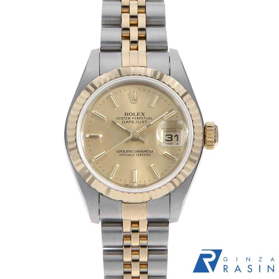 ロレックス デイトジャスト 79173 シャンパン バー K番 レディース 中古 腕時計 ROLEX（ロレックス） デイトジャスト 79173 シャンパン バー K番 中古