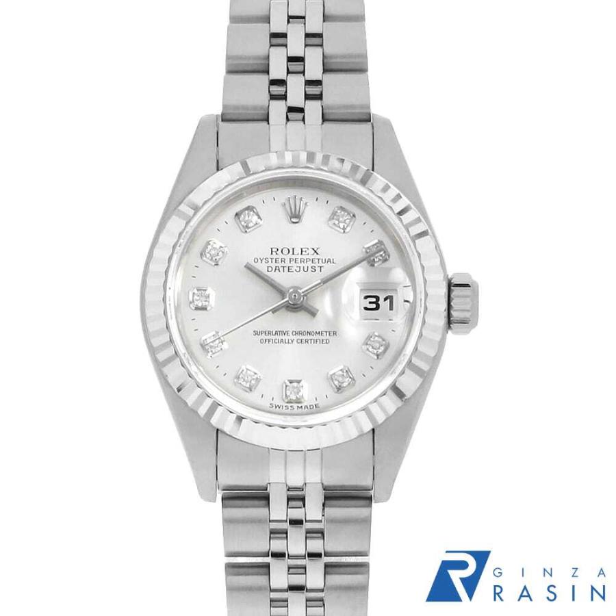 ロレックス デイトジャスト 10Pダイヤ 79174G シルバー P番 レディース 中古 腕時計 ROLEX（ロレックス） デイトジャスト 10Pダイヤ 79174G シルバー P番