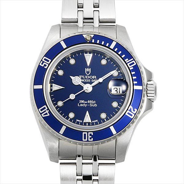 チューダー レディーサブ 96090 ブルー/5列/ジュビリーブレス 中古 レディース 腕時計｜ginzarasin