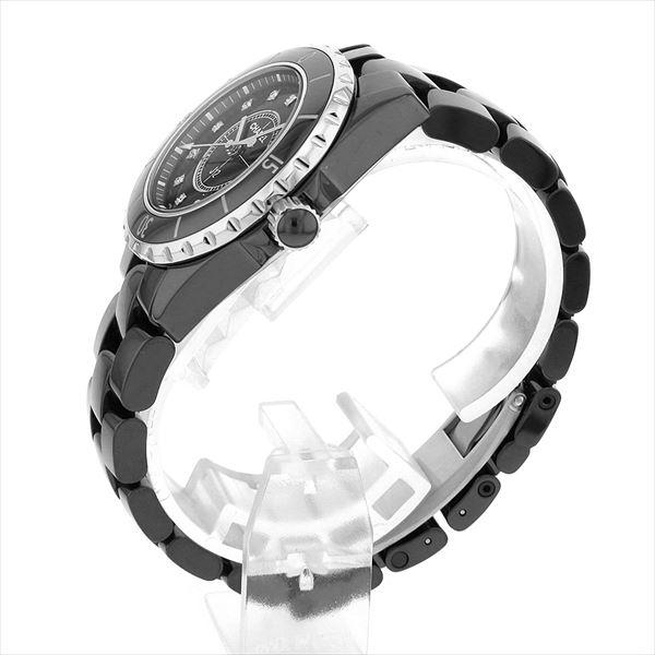 シャネル J12 黒セラミック 12Pダイヤ H1625 中古 レディース 腕時計 