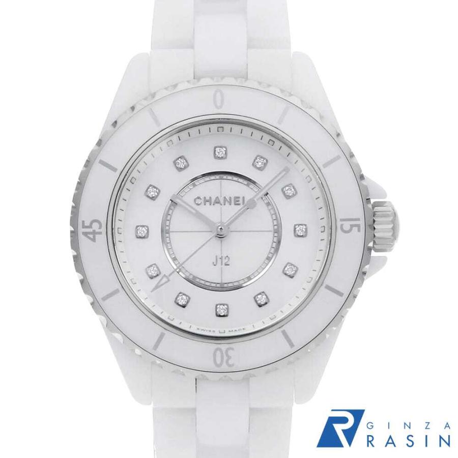 CHANEL（シャネル） J12 白セラミック 12Pダイヤ H5704 中古