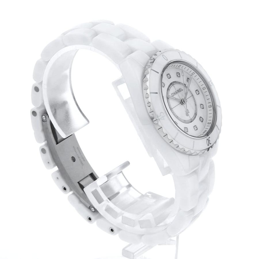 シャネル J12 白セラミック 12Pダイヤ H5704 レディース 中古 腕時計 H5704 ホワイトシェル CHANEL（シャネル）J12 白セラミック 12Pダイヤ