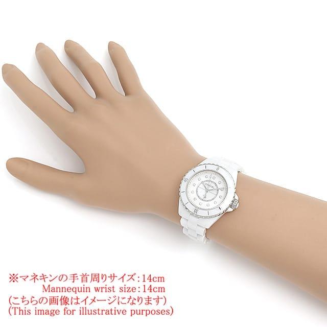 シャネル J12 白セラミック 12Pダイヤ H5704 レディース 中古 腕時計 H5704 ホワイトシェル CHANEL（シャネル）J12 白セラミック 12Pダイヤ
