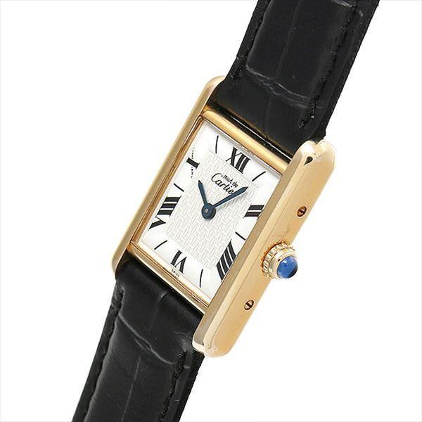 CARTIER カルティエ ウォッチ マストタンクSM 時計 W1009654 腕時計
 シルバー925 SV925/本革 ホワイト レディース【中古】 マストタンク【1990年代】マストタンク SM Ref.W1009654|ヴィンテージ