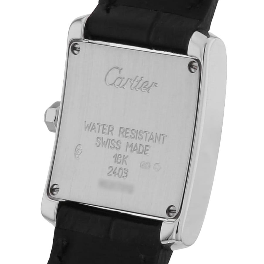CARTIER カルティエ WE100251 タンクフランセーズ SM サイド ダイヤモンド 腕時計 K18WG 革 レディース [中古] Cartier（カルティエ） タンクフランセーズ SM サイドダイヤ WE100251