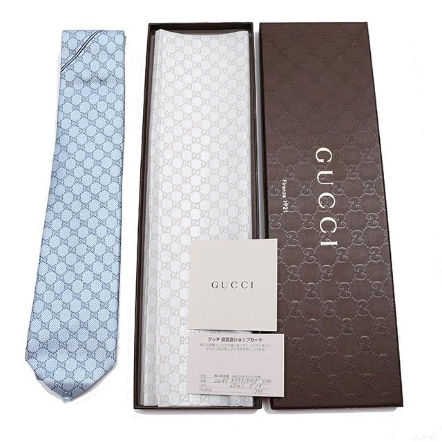 【中古】 GUCCI グッチ GG柄 シルクネクタイ ライトブルー イタリア製 ネクタイ  mns｜ginzaxiaoma｜08