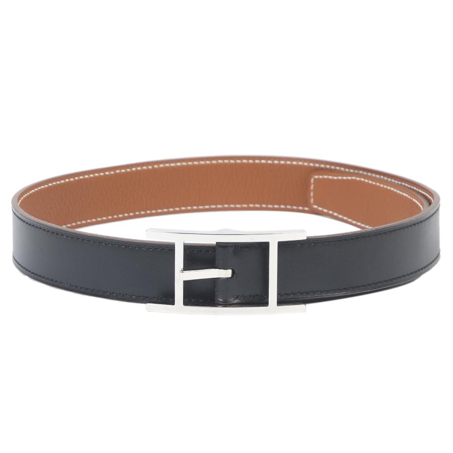 972円 高級 極美品 エルメス ベルト サスペンダー アピ レザー ブラック ゴールド