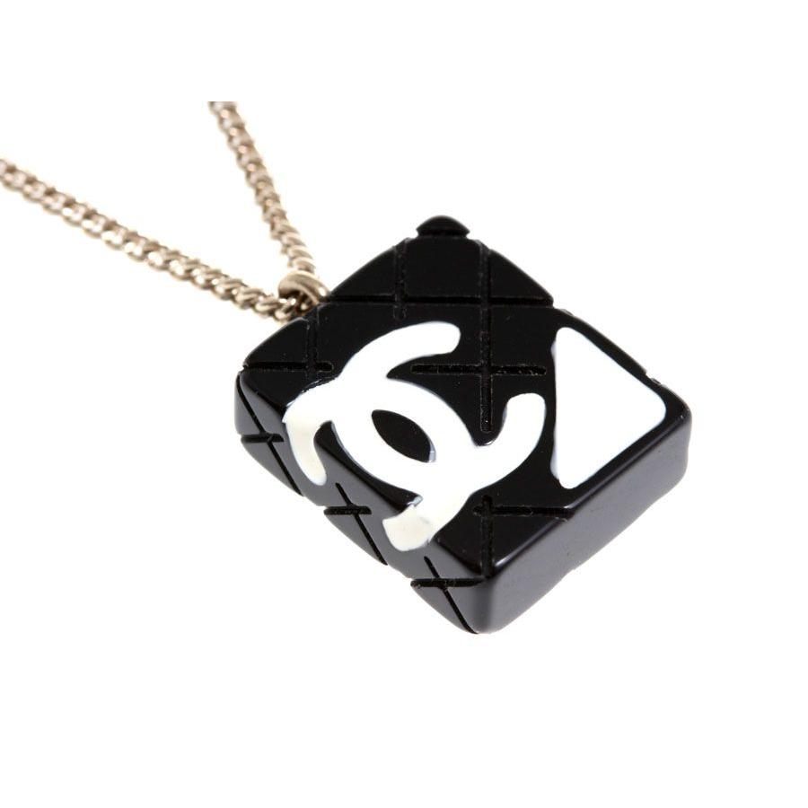 シャネル CHANEL カンボンライン モチーフ ネックレス 黒 05年モデル