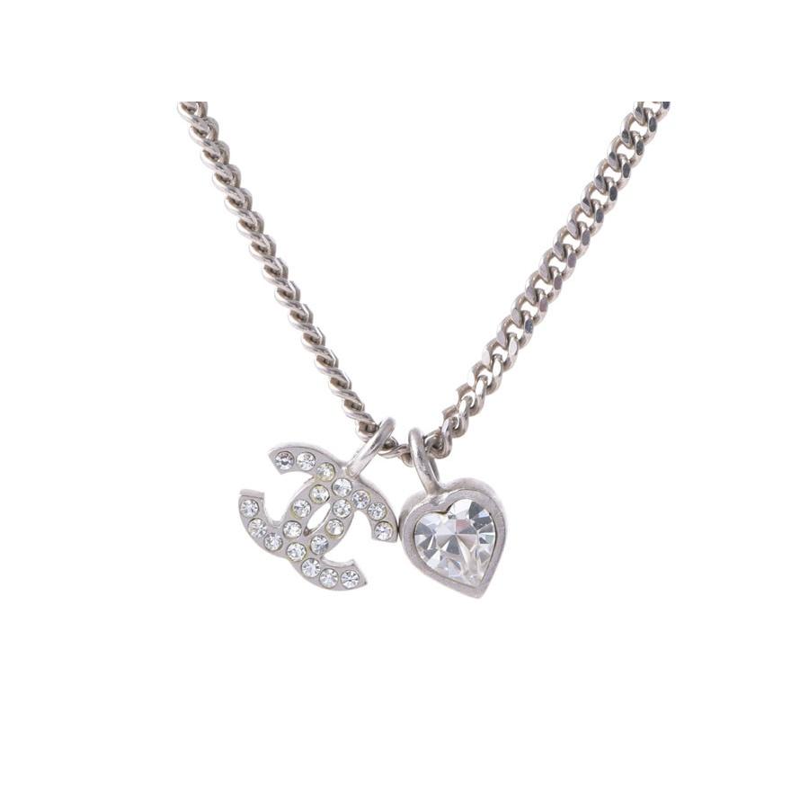 CHANEL シャネル ネックレス ココマーク ハート ラインストーン 10年  