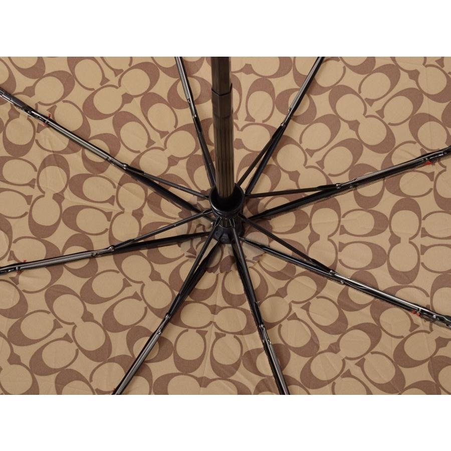 未使用コーチ COACH 折りたたみ傘 ワンタッチ シグネチャー ベージュ