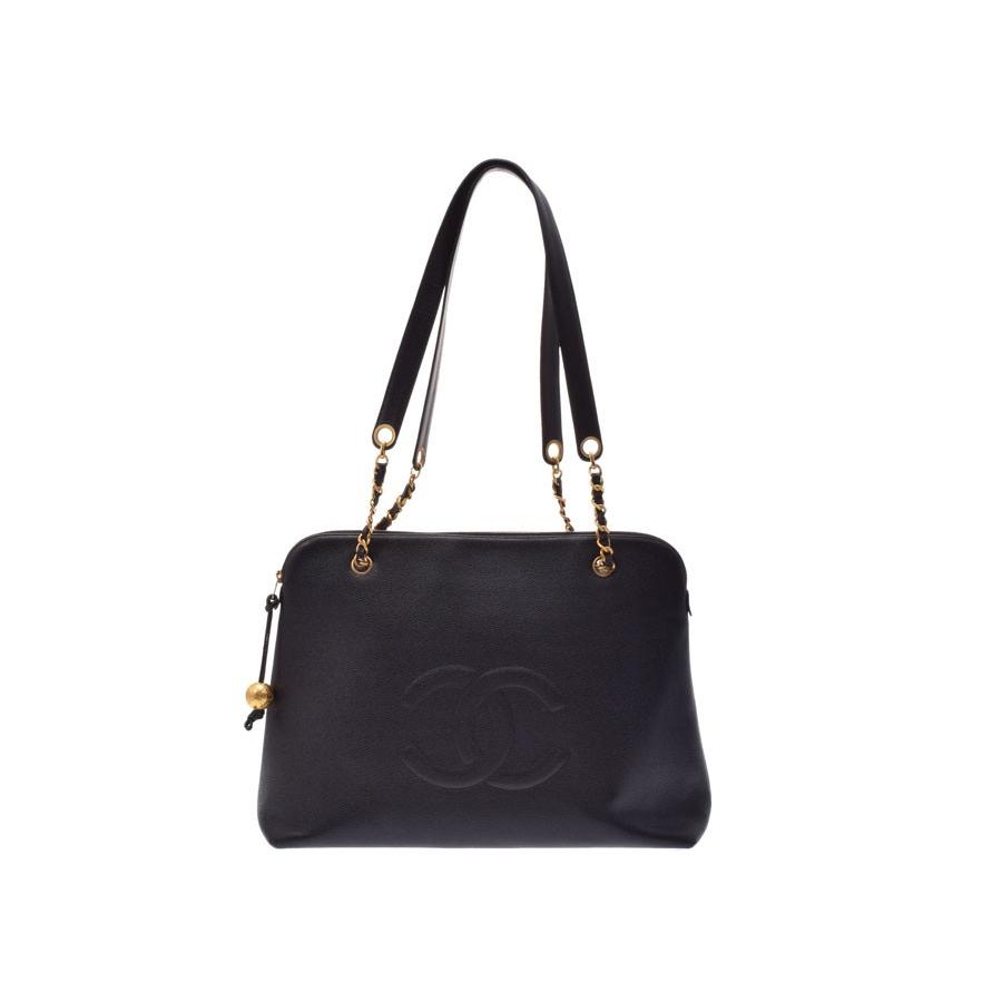 中古 シャネル チェーントート キャビアスキン 黒 G金具 バッグ Chanel Www Wqfna Com