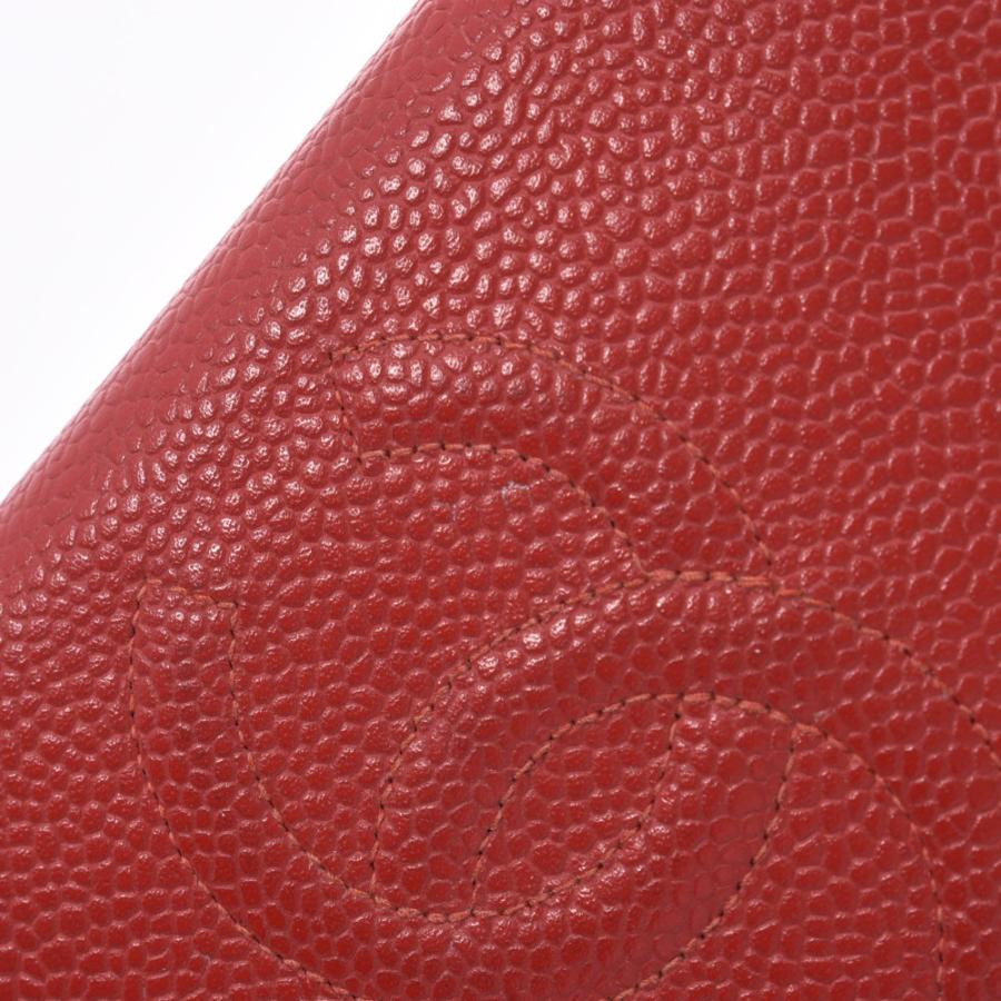 CHANEL シャネル 手帳カバー 赤 レディース キャビアスキン ABランク 