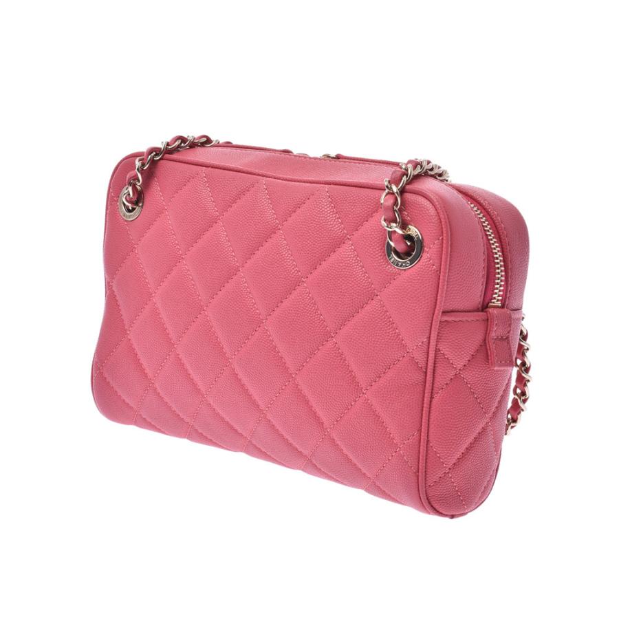 CHANEL シャネル マトラッセ チェーンショルダー カメラバッグ ピンク 